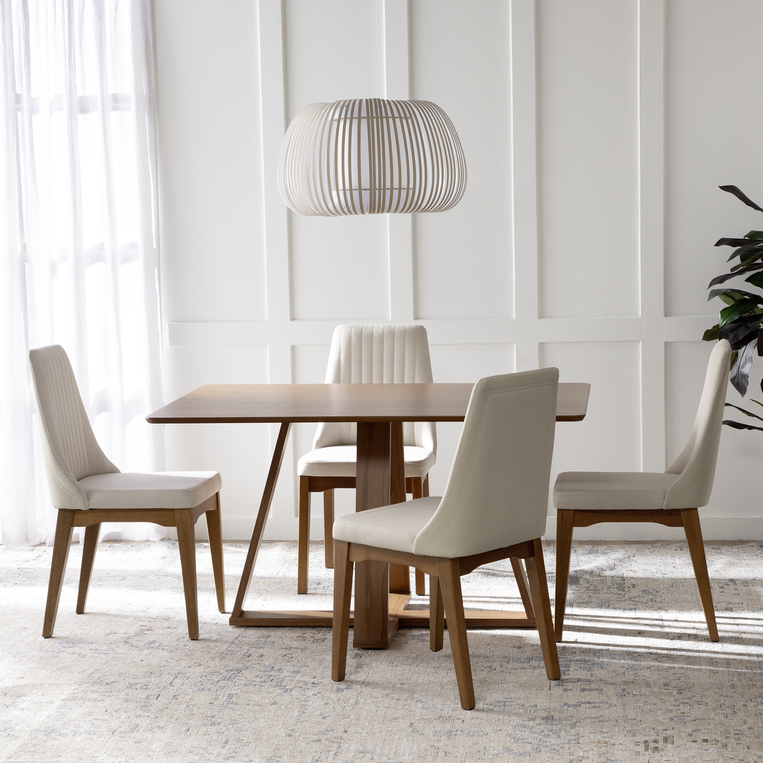 Comedor Avena 1.35 Canela + 4S Elsie Beige 1