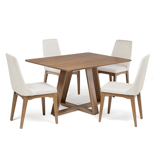 Comedor Avena 1.35 Canela + 4S Elsie Beige
