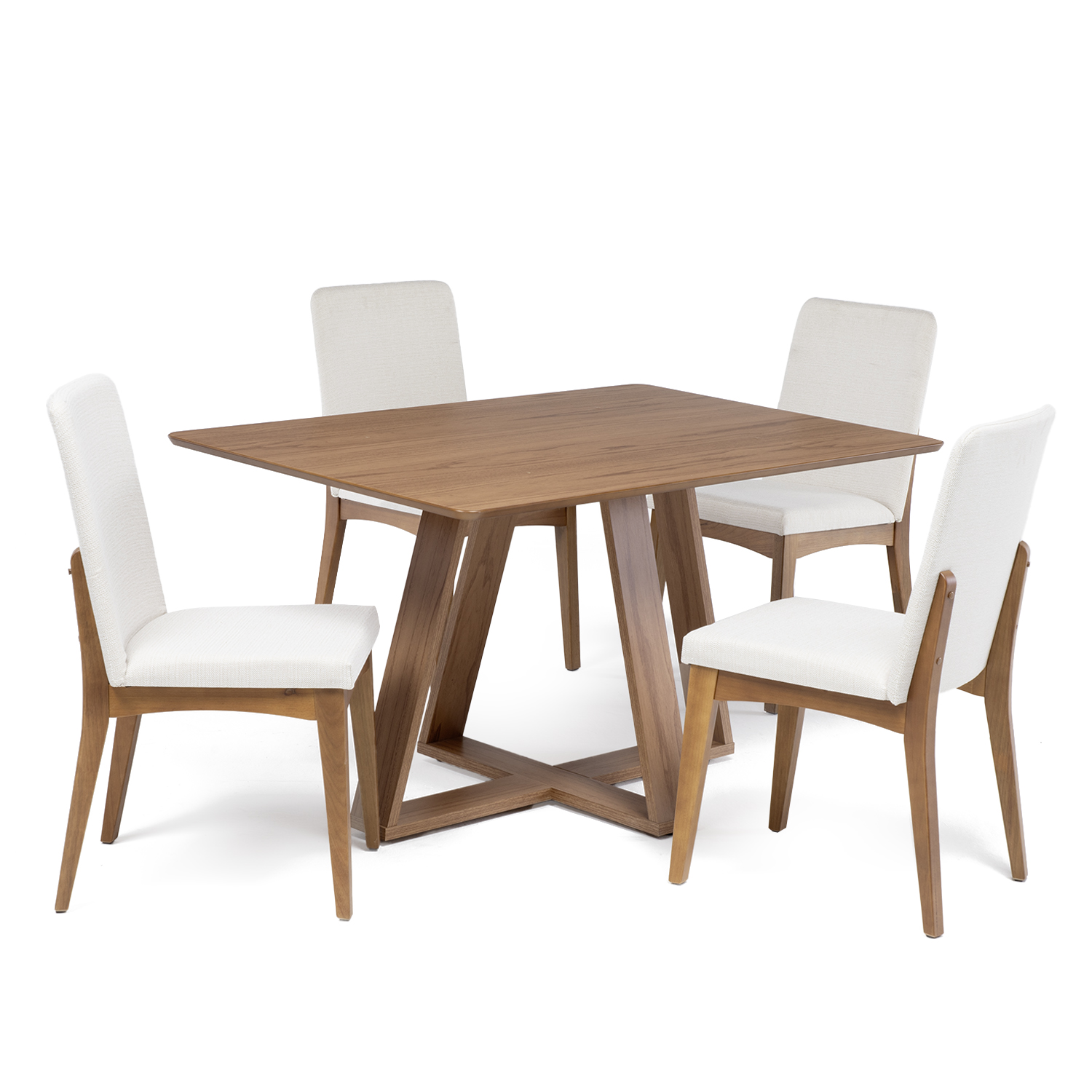 Comedor Avena 1.35 Canela + 4 Sillas Olive L02 2