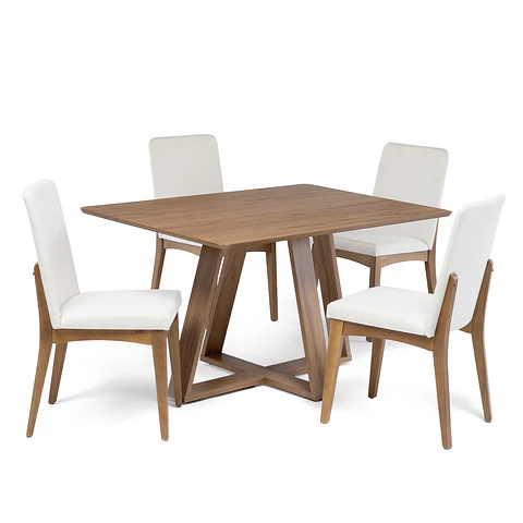 Comedor Avena 1.35 Canela + 4 Sillas Olive L02