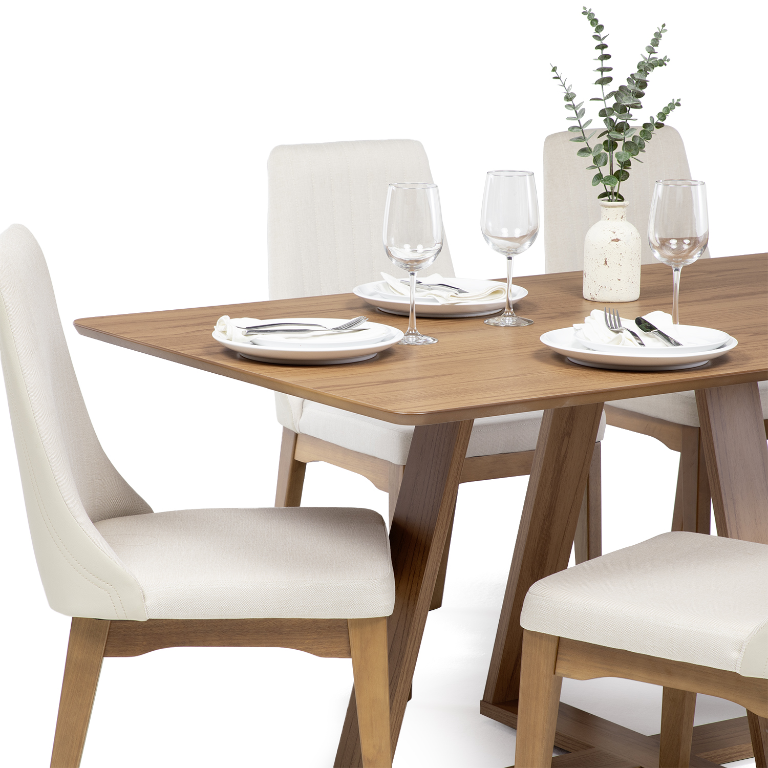 Comedor Avena 1.6 Canela+ 6 Sillas Elsie Beige 3