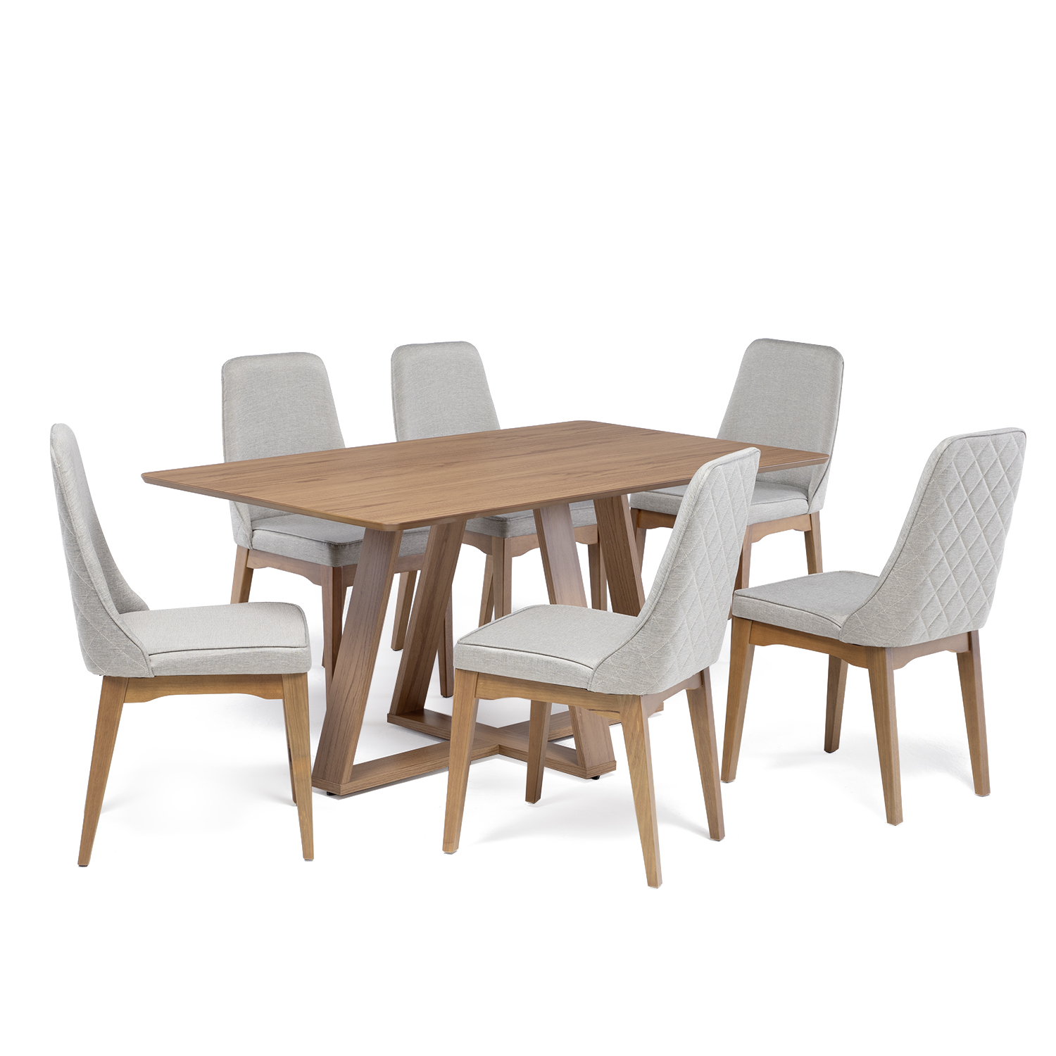 Comedor Avena 1.6 Canela+ 6 Sillas Elsie Matelassse 2