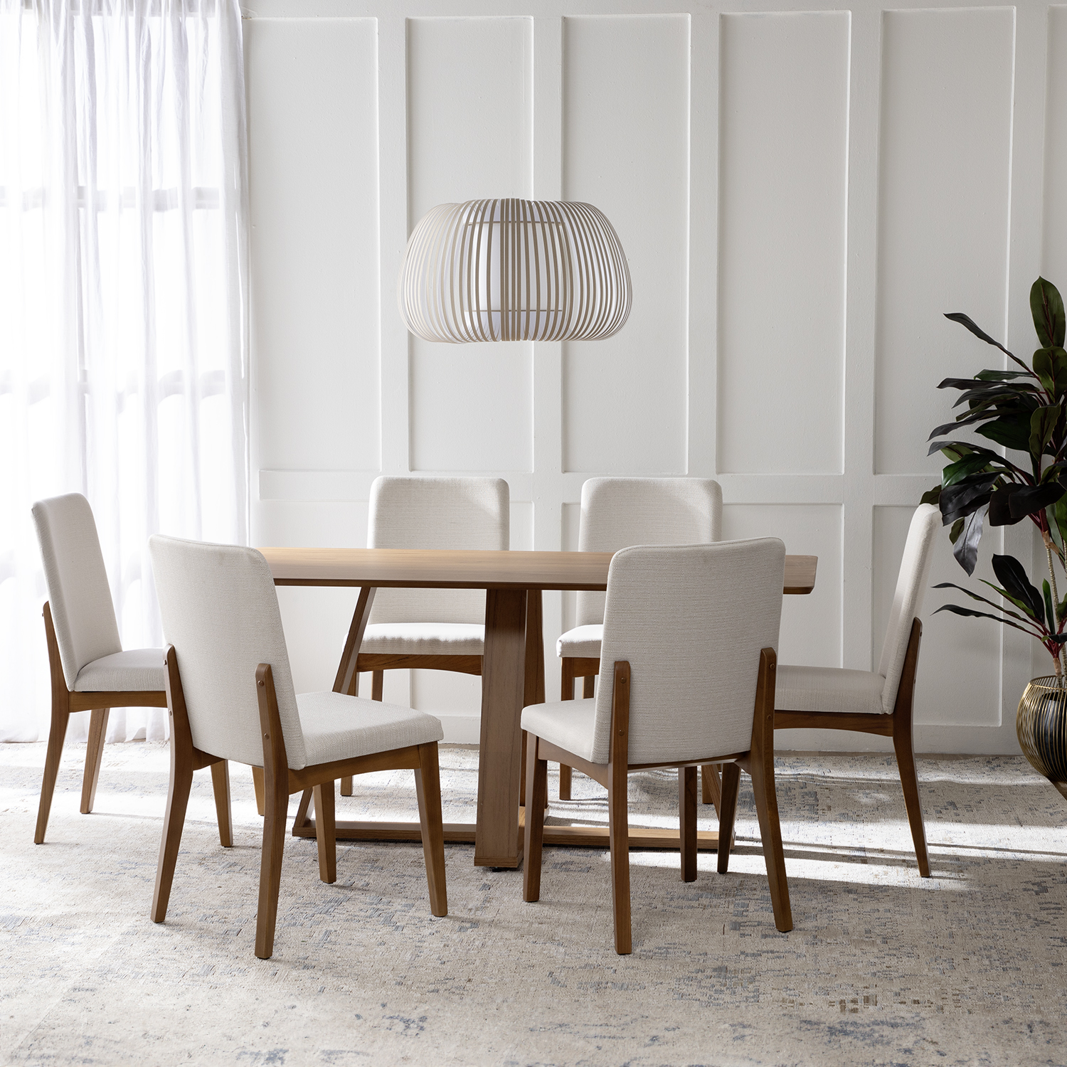 Comedor Avena 1.6 Canela+ 6 Sillas Olive L02 1