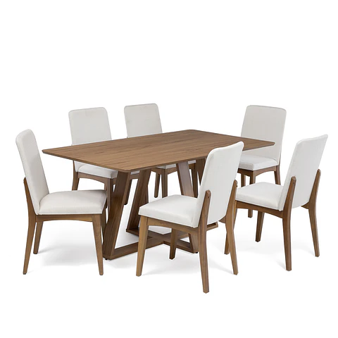 Comedor Avena 1.6 Canela+ 6 Sillas Olive L02