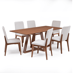 Comedor Avena 1.8 Canela + 6 Sillas Olive L02