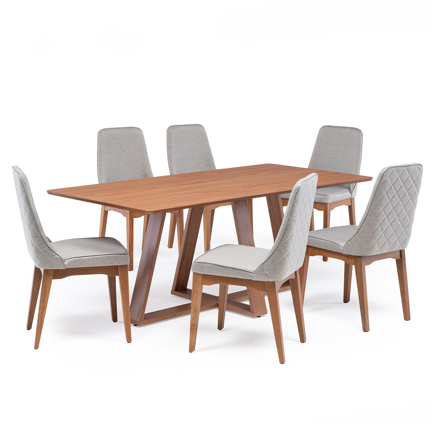 Comedor Avena 1.8 Canela + 6 Sillas Elsie Matelasse 3