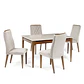 Comedor Addar 1.35 Ow+ 4 Sillas Megan - Miniatura 2