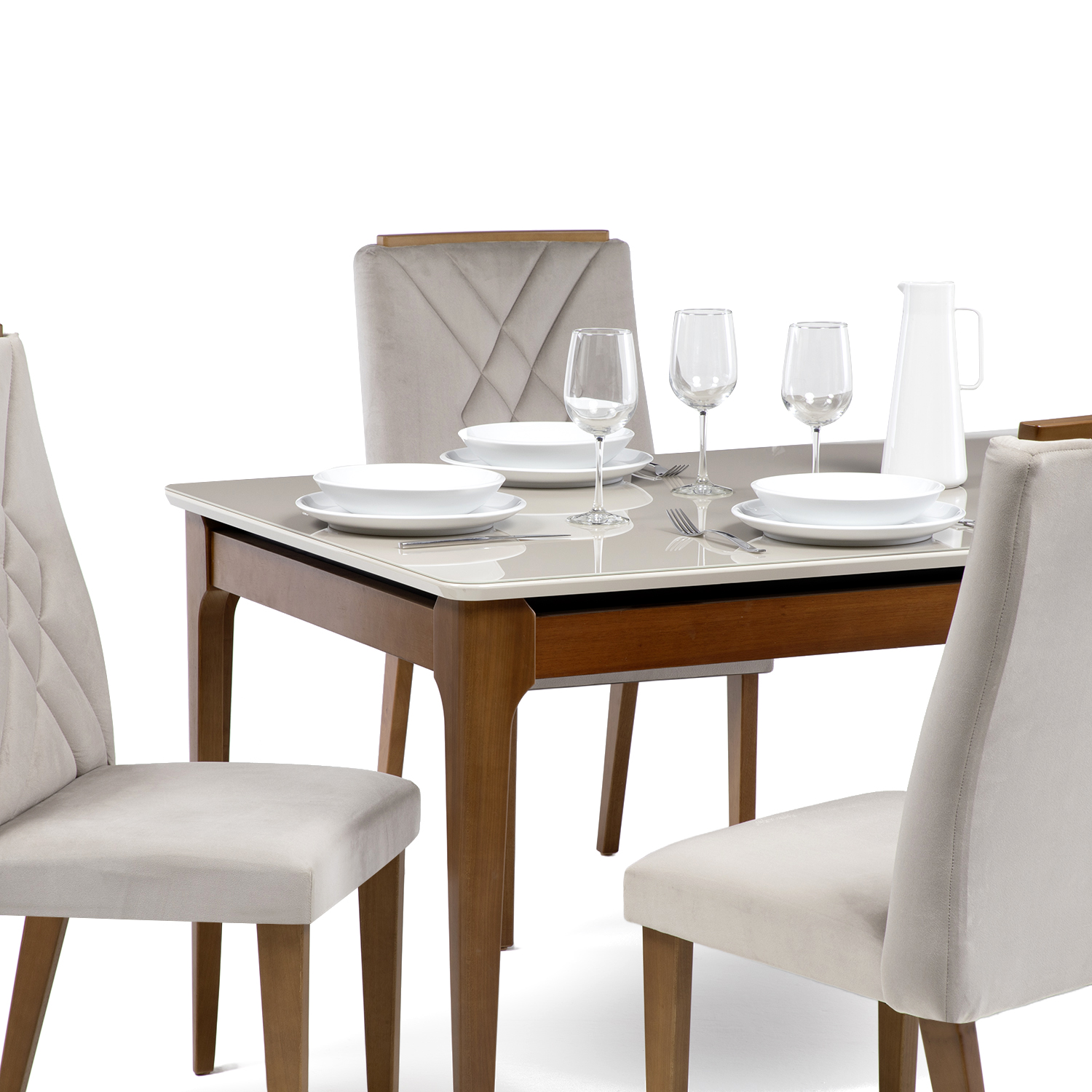 Comedor Addar 1.35 Ow+ 4 Sillas Megan 3