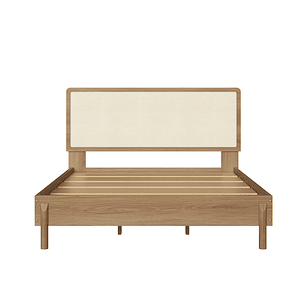 Cama Oslo 2 Plazas Ratan+ 2 Veladores 27933 2C Ratan Natural