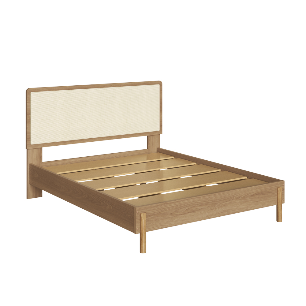 Cama Oslo 2 Plazas Ratan+ 2 Veladores 27933 2C Ratan Natural 3