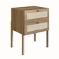 Cama Oslo 2 Plazas Ratan+ 2 Veladores 27933 2C Ratan Natural - Miniatura 6