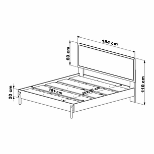 Cama Oslo King Ratan+ 2 Veladores 27933 2C Ratan Negro
