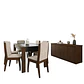 Comedor Lorenzi 1.60 6 Sillas + Buffet Lorenzi Castaño - Miniatura 2