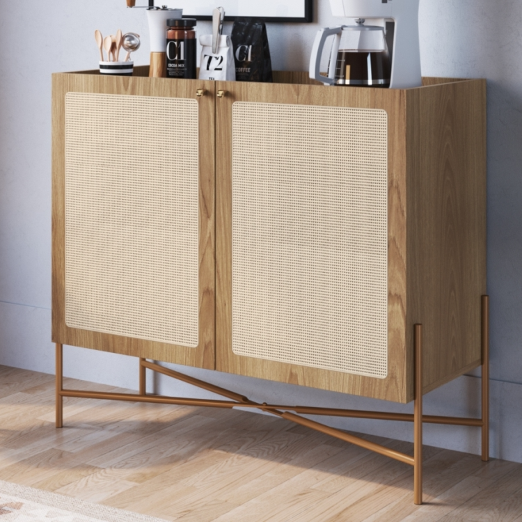 Bar 28928 Oslo Ratan Natural Pata Metalica 1