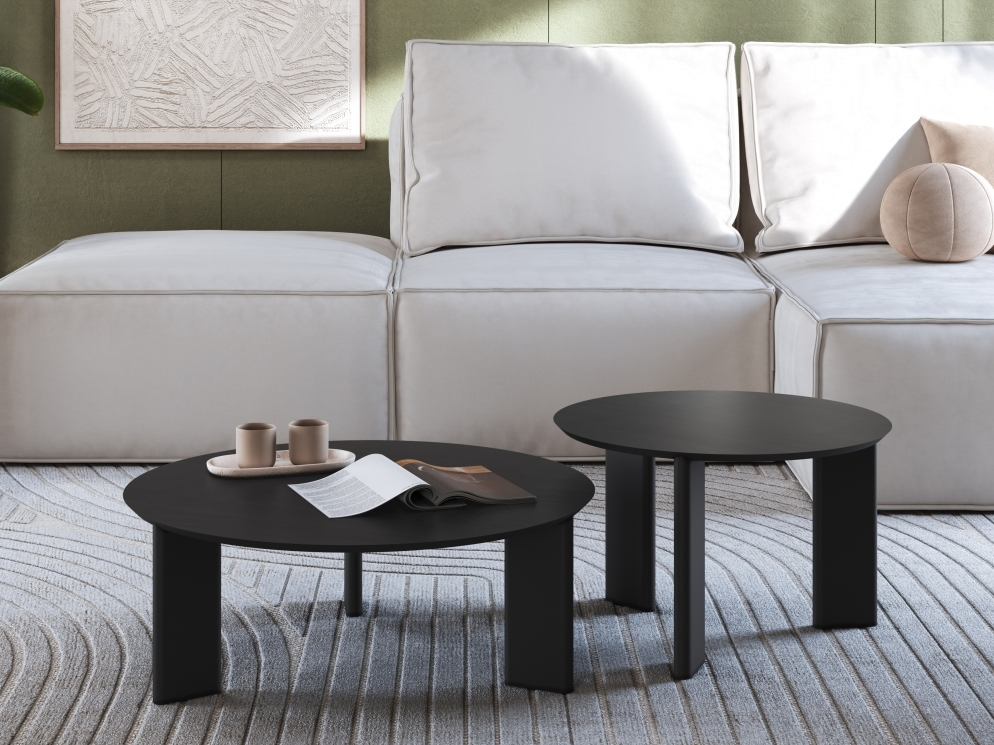 Set Mesas de Centro Alice 28018 28019 Negro 1