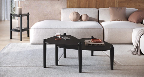 Set Mesas Centro Giorgia 28011 28012 + Lateral 28013 Negro