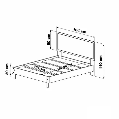 Cama Oslo 2 Plazas Ratan Negro