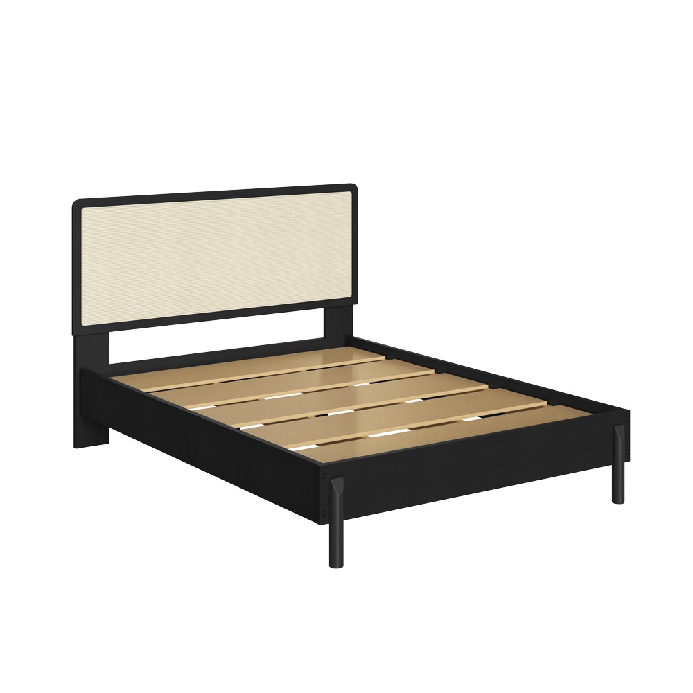 Cama Oslo King Ratan+ 2 Veladores 27933 2C Ratan Negro 6