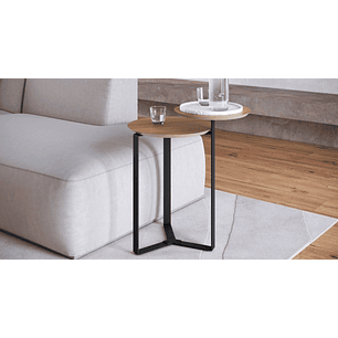 Set Mesa Triple Centro 28021 Domenica/ Mesa Lateral 28022 Cafe Base Negro