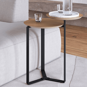 Set Mesa Triple Centro 28021 Domenica/ Mesa Lateral 28022 Cafe Base Negro