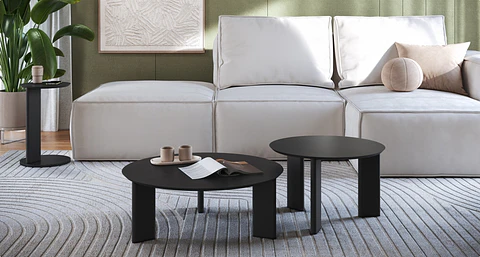 Set Mesas Centro Alice 28018 28019 + Mesa Lateral 28020 Negro