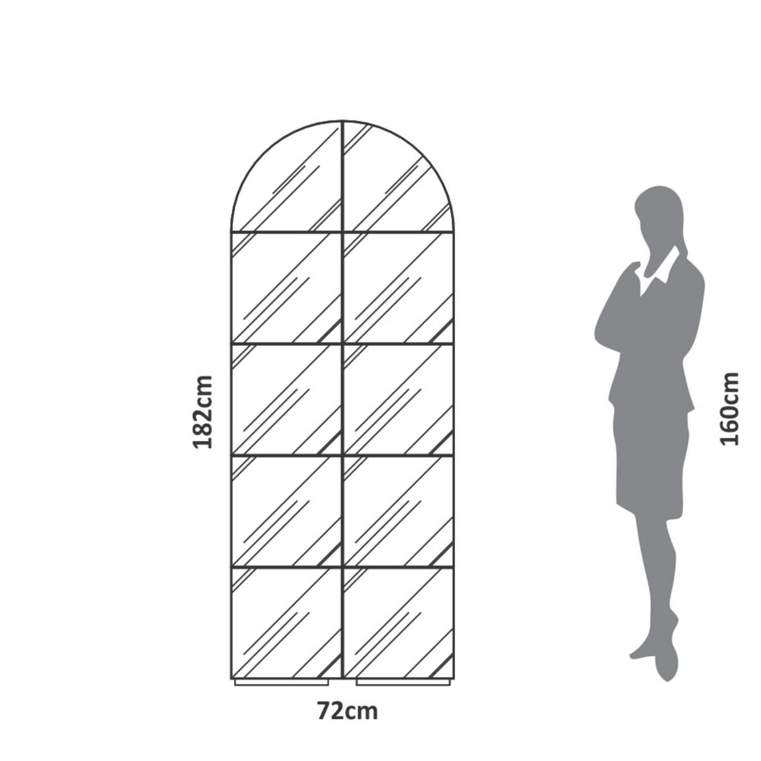 Espejo Alto Es25 Negro 4