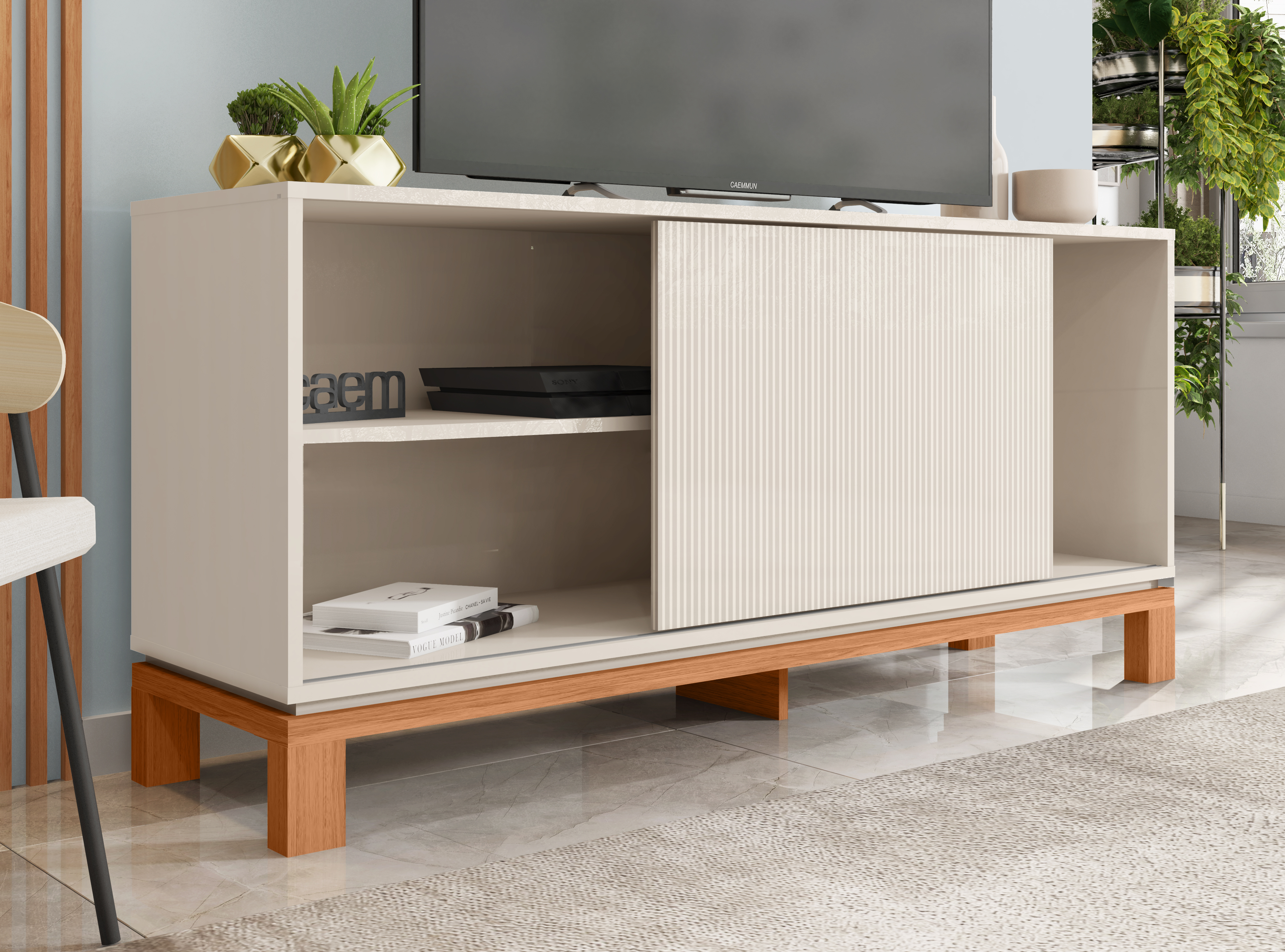 Rack Mondrian 1.35 Off White Castaño  3