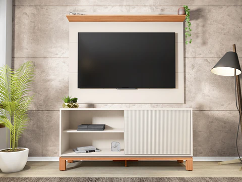 Set Mondrian Panel Extensible 1.35-1.8 + Rack 1.35 OW Castaño 