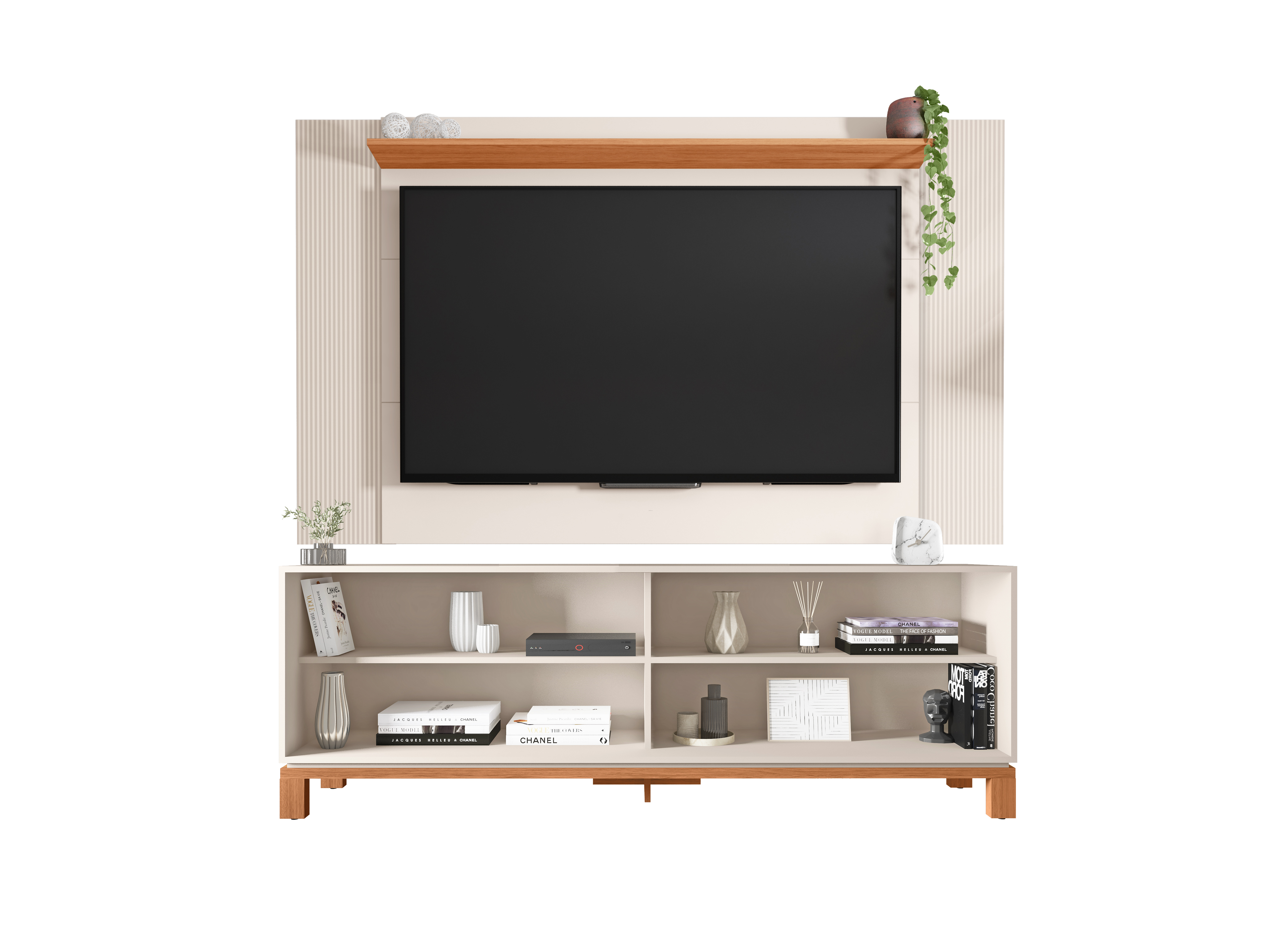 Set Mondrian panel extensible 1.35-1.8 + Rack 1.80 Ow Castaño  2