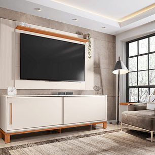 Set Mondrian panel extensible 1.35-1.8 + Rack 1.80 Ow Castaño 