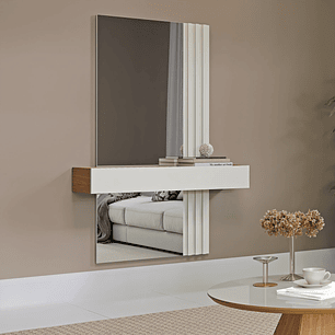 Arrimo Espejo Ripado TB486E Castaño Off White 