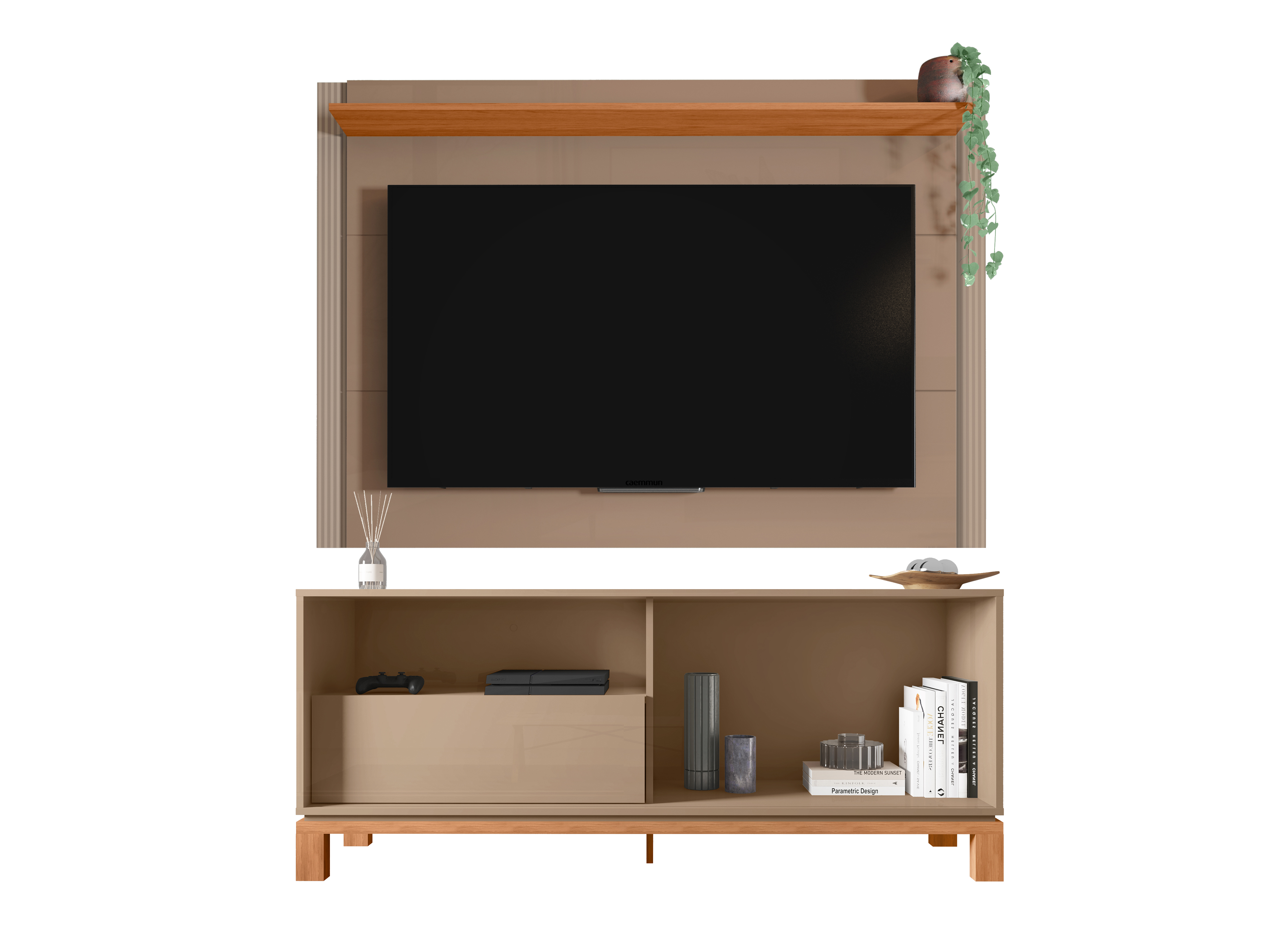 Set Mondrian panel extensible 1.35-1.8 + Rack 1.50 Gris Castaño 3