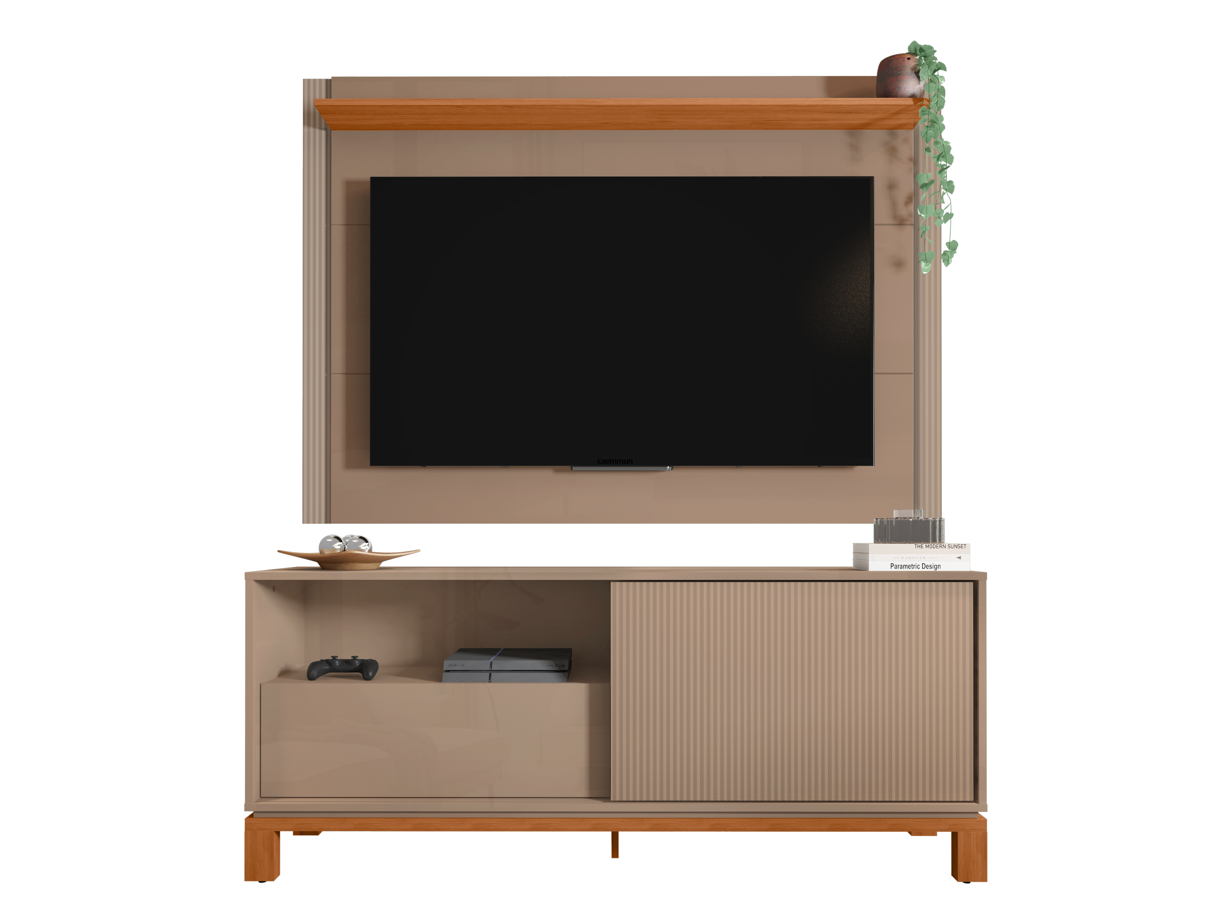 Set Mondrian panel extensible 1.35-1.8 + Rack 1.50 Gris Castaño 4