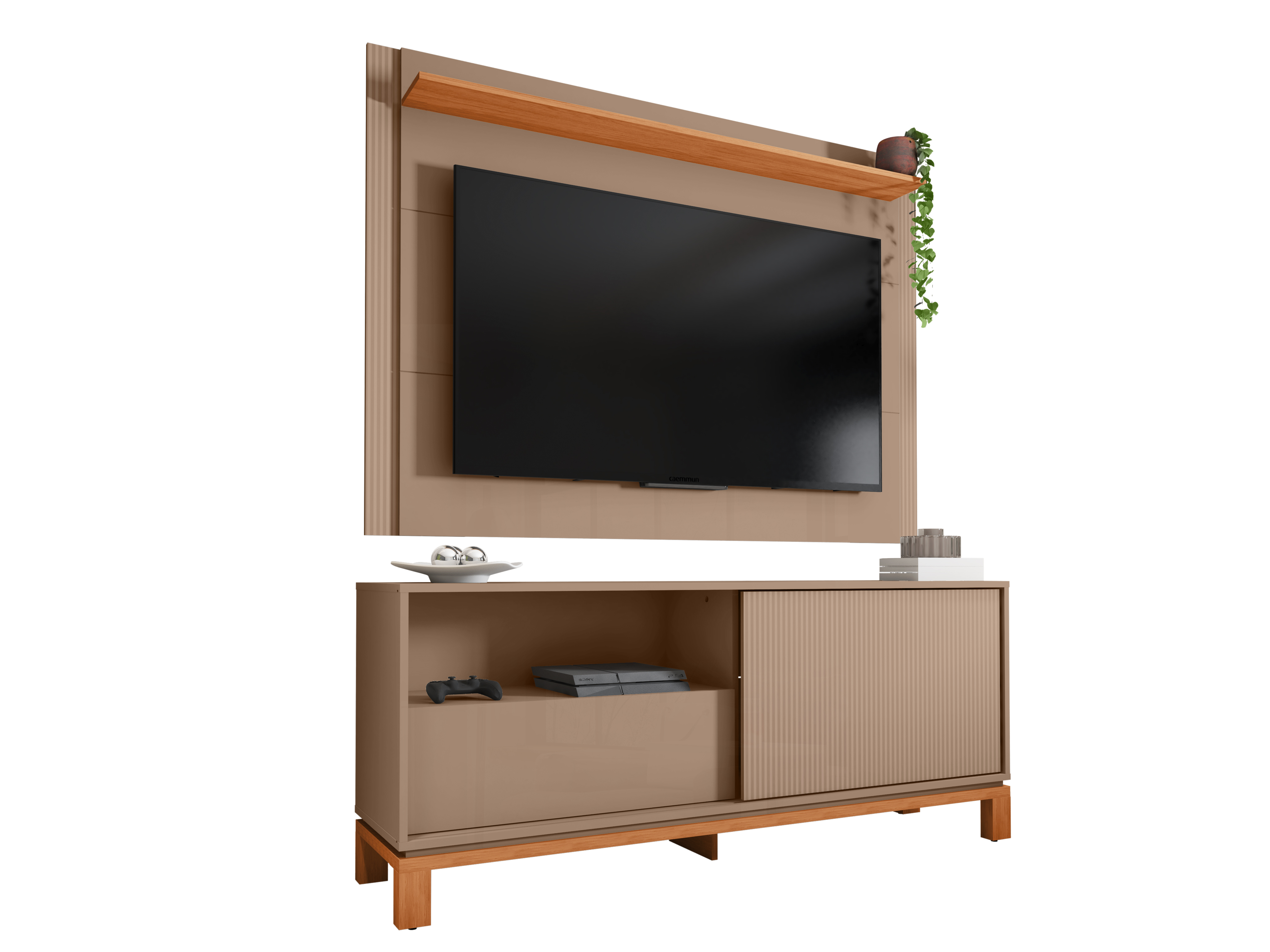 Set Mondrian panel extensible 1.35-1.8 + Rack 1.50 Gris Castaño 5