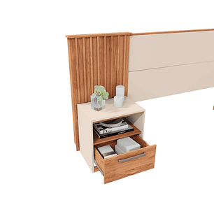 Respaldo Lucius Castaño Extensible 260-320cm + 2 Veladores