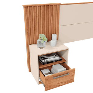 Respaldo Lucius Castaño Extensible 260-320cm + 2 Veladores