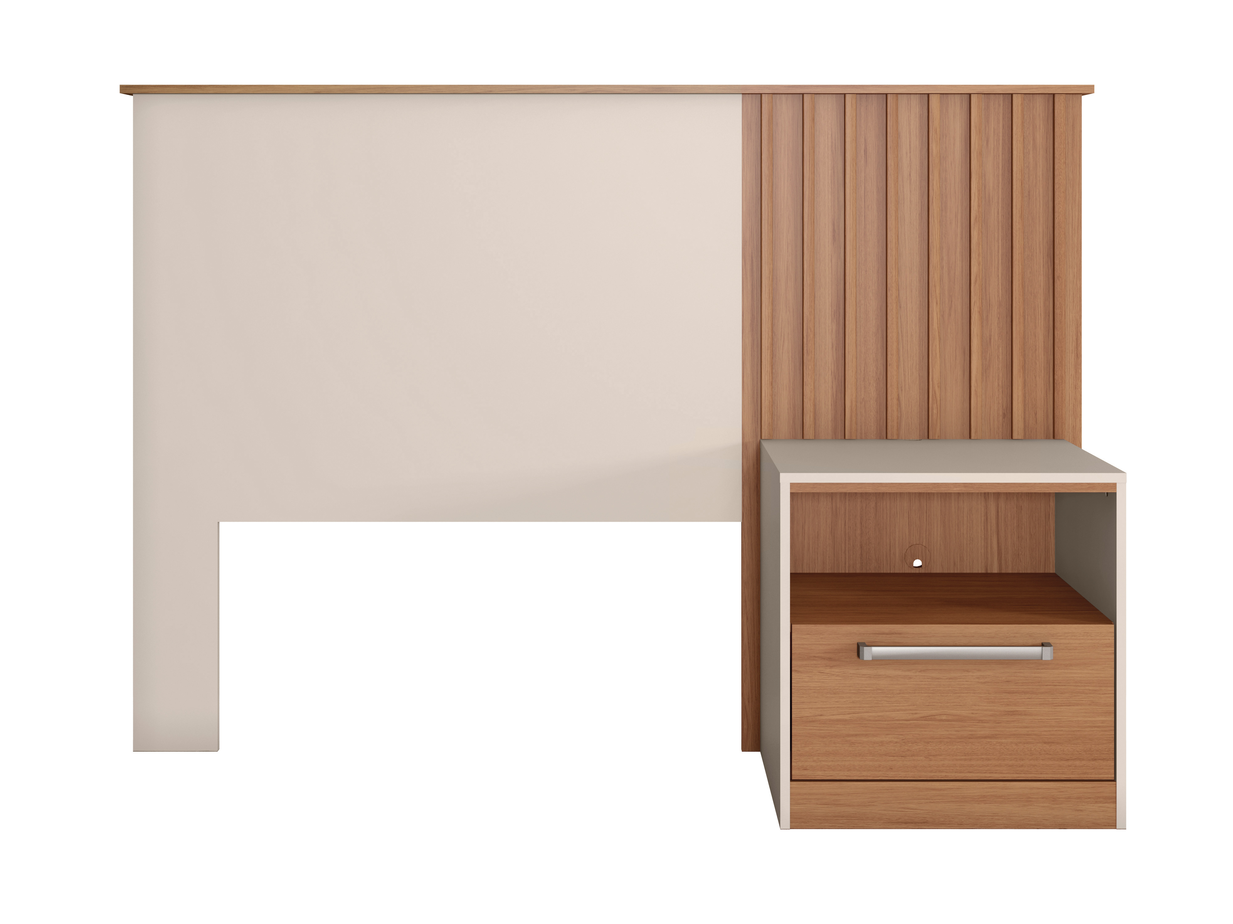 Respaldo Lucila 1.7 Castaño OW + Velador 2