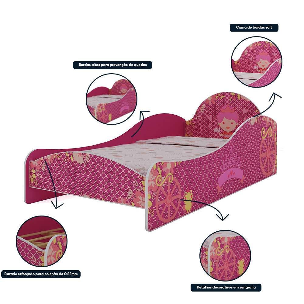 Cama Princesa Rosa 1P 2