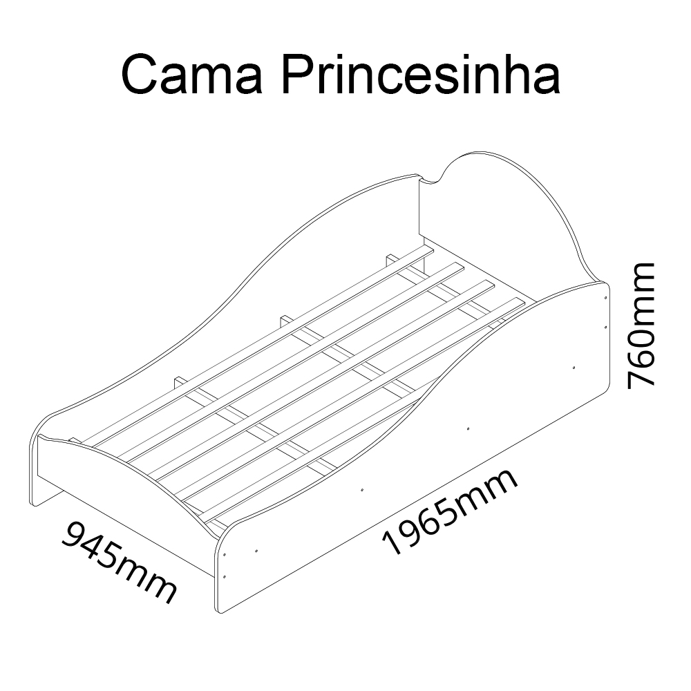 Cama Princesa Rosa 1P 11
