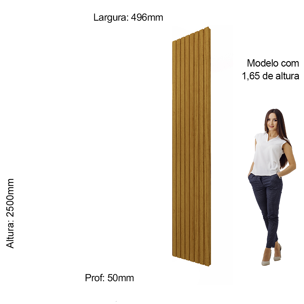 Panel Nobre Ripiado Decorativo 50 cm Natural 4