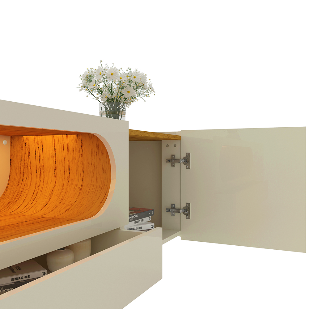 Rack Nobre 2.1 Pata Madera Off White Natural 7