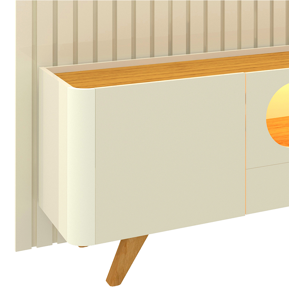 Rack Nobre 2.1 Pata Madera Off White Natural 9