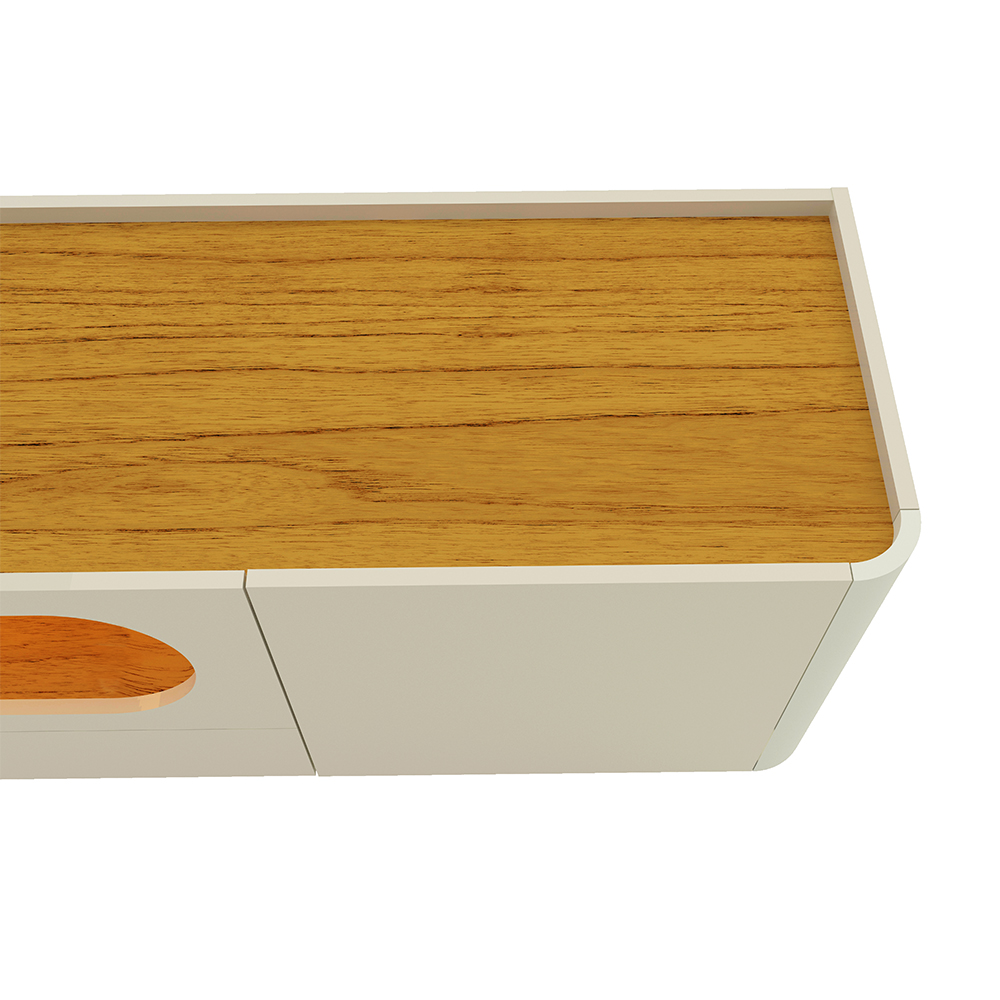 Rack Nobre 2.1 Pata Vidrio Off White Natural 6