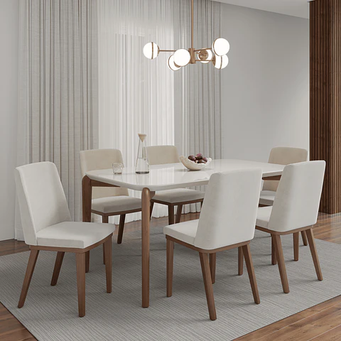 Comedor Donatella 1.8 + 6S Kalina Soft Palha 