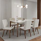 Comedor Donatella 1.8 + 6S Kalina Soft Palha  - Miniatura 1