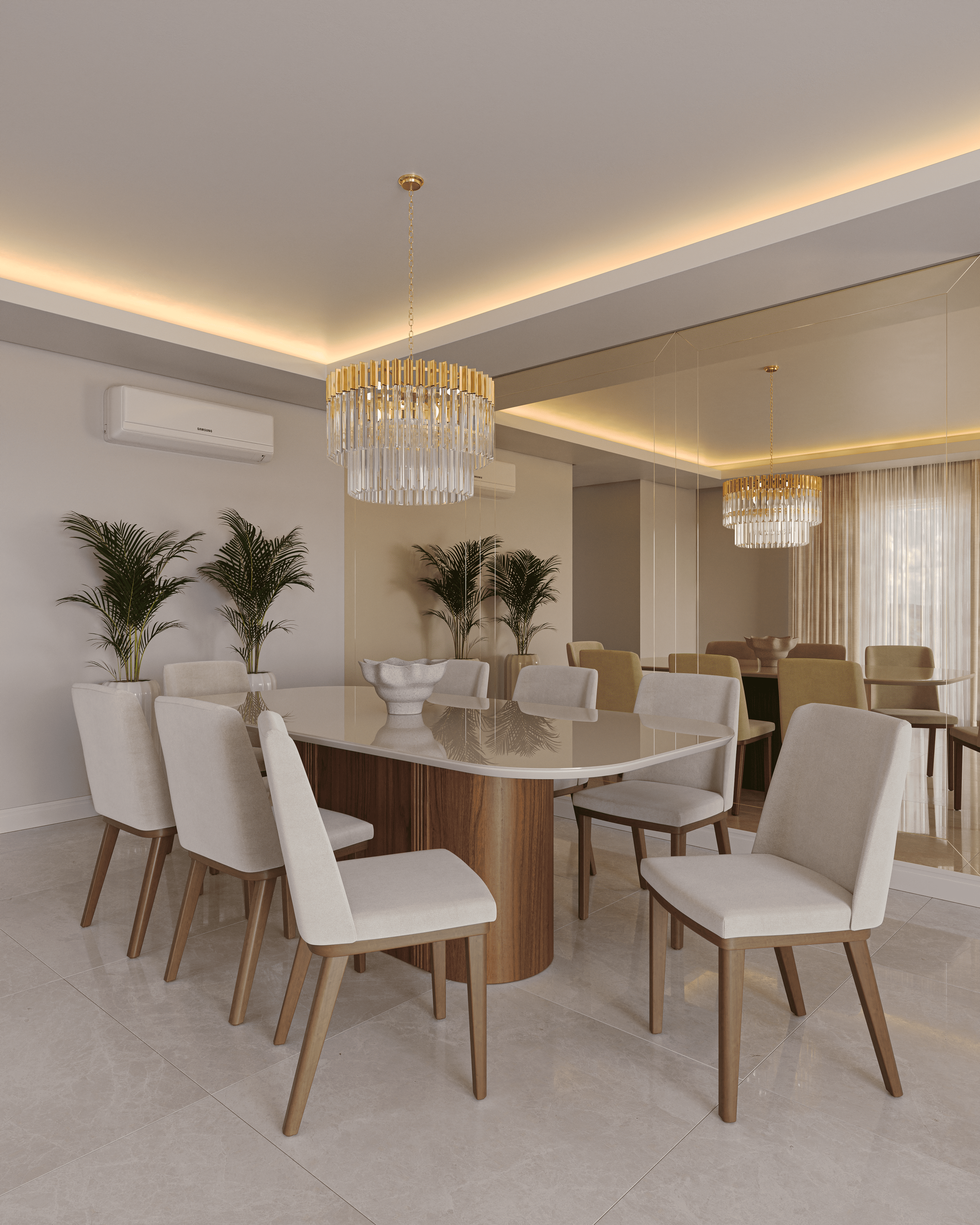 Comedor Kalina 2.2 + 8 Sillas Kalina Soft Palha 1