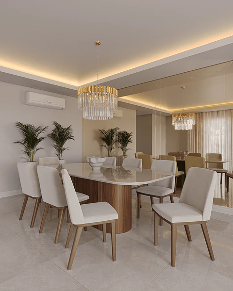 Comedor Kalina 2.2 + 8 Sillas Kalina Soft Palha