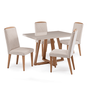 Comedor 1.2 Mara Off White 4 sillas Daisy