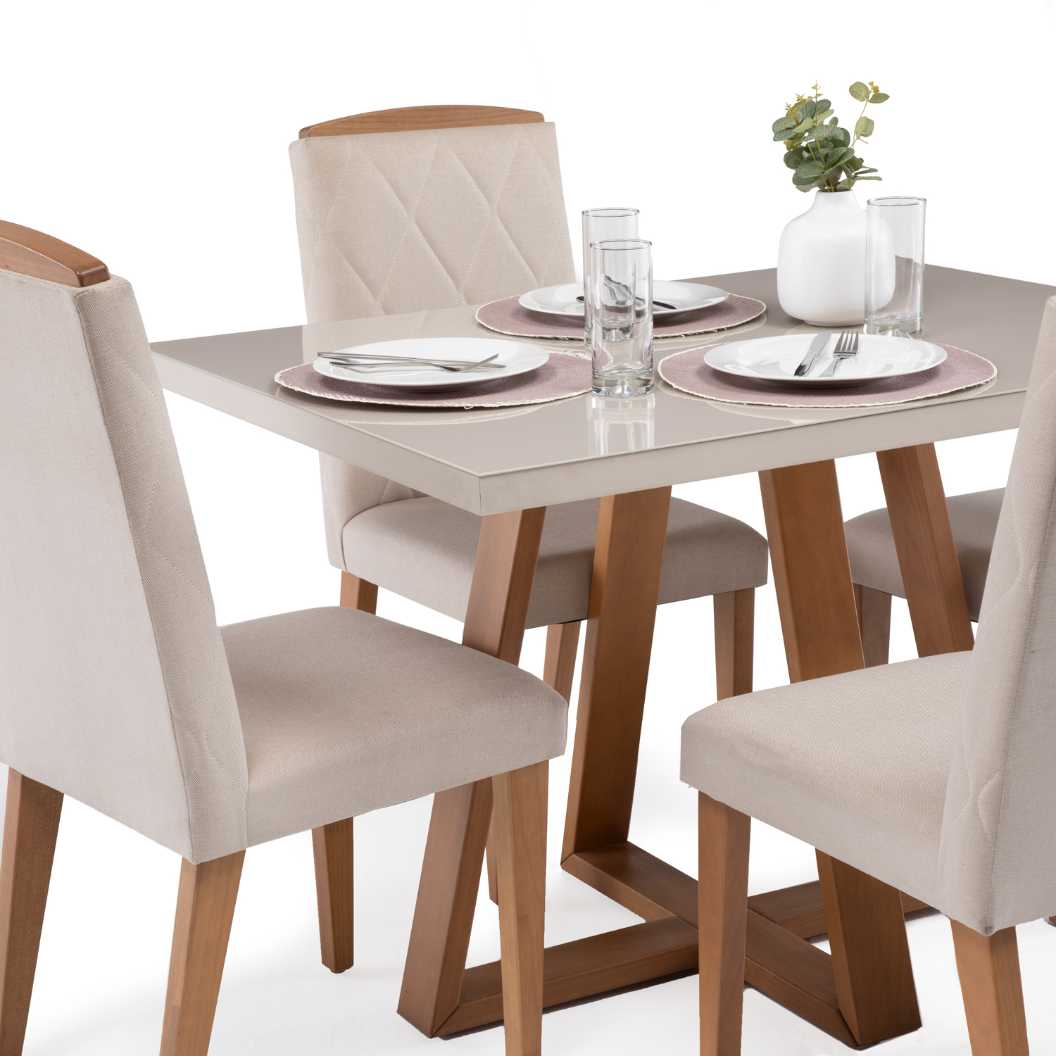 Comedor 1.2 Mara Off White 4 sillas Daisy 3