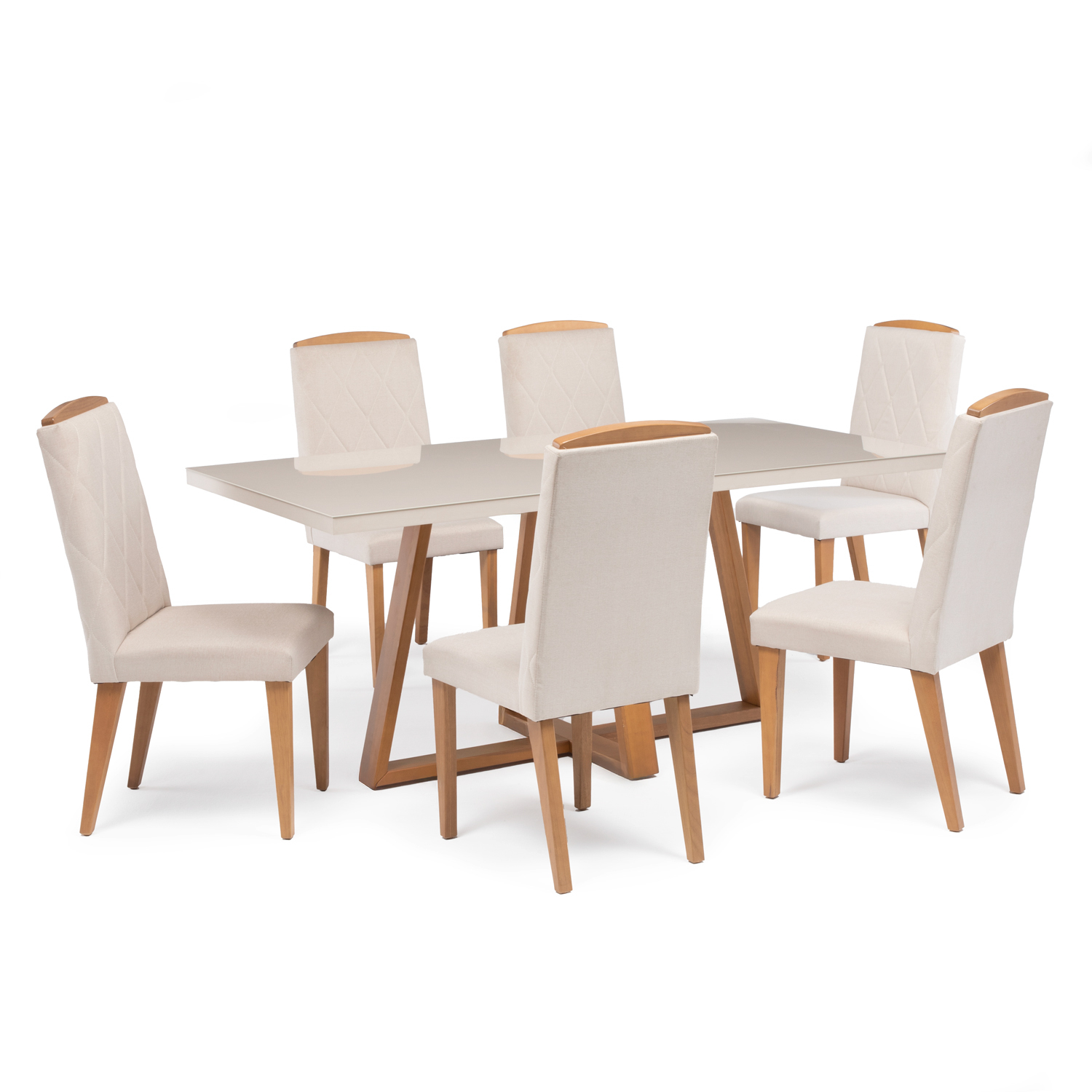 Comedor 1.8 Mara Off White 6 sillas Daisy 2